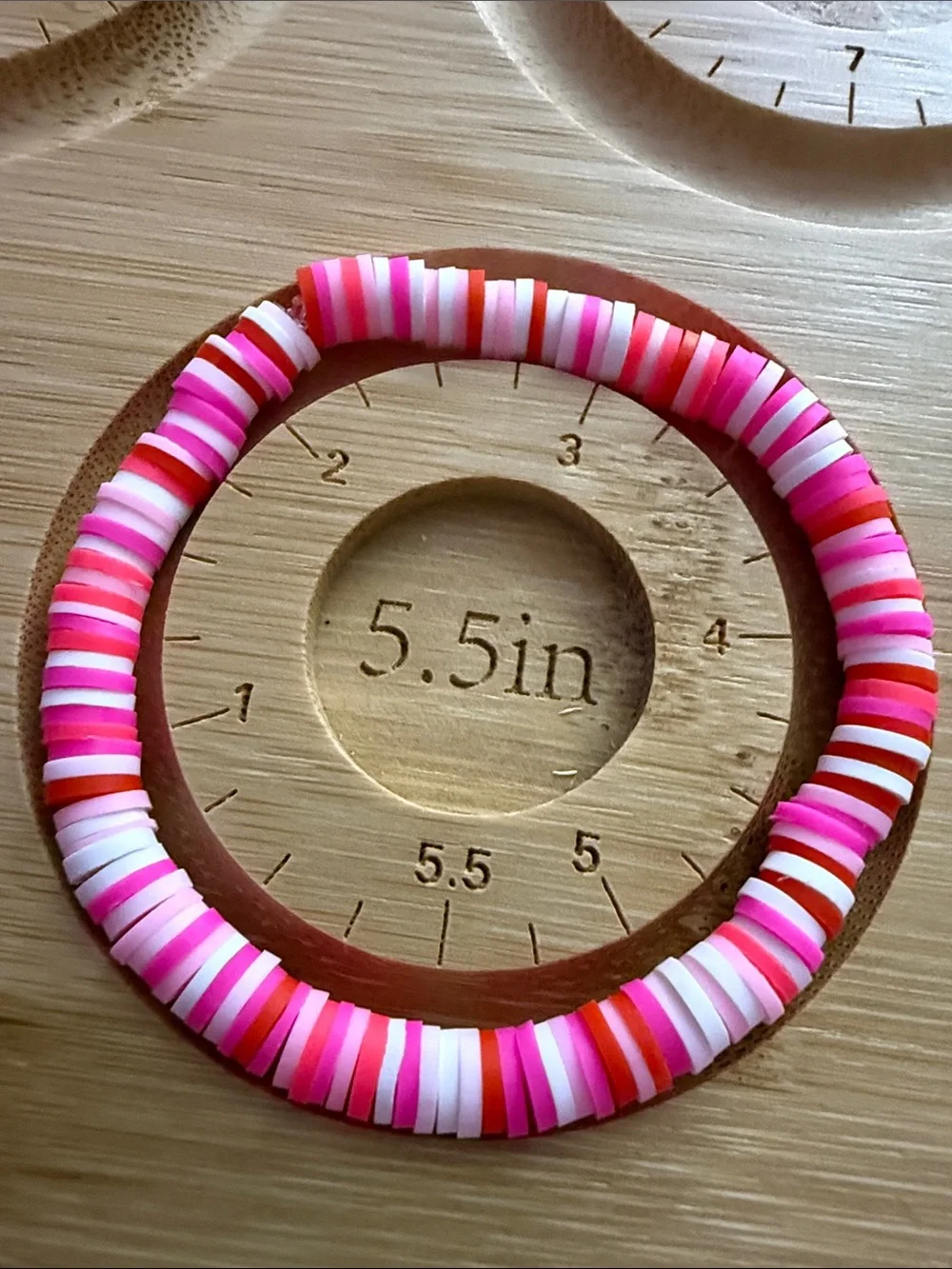 Kids Pink & White Beaded Stretch Bracelet - Brand
